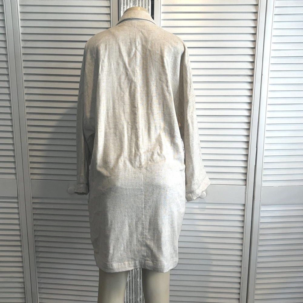 ZARA LINEN RUSTIC SAND CREAM OVERSIZED BLAZER size S - Picture 7 of 10